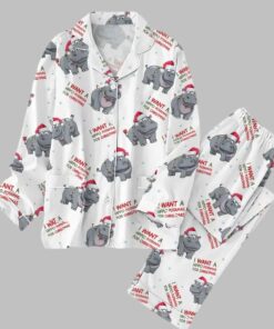 Hippopotamus Christmas Pajamas Set