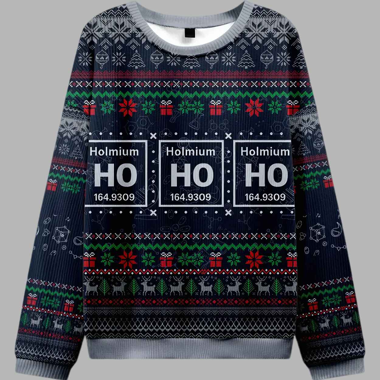 Ho Ho Ho Holmium Ugly Christmas Sweater - gullprint.com