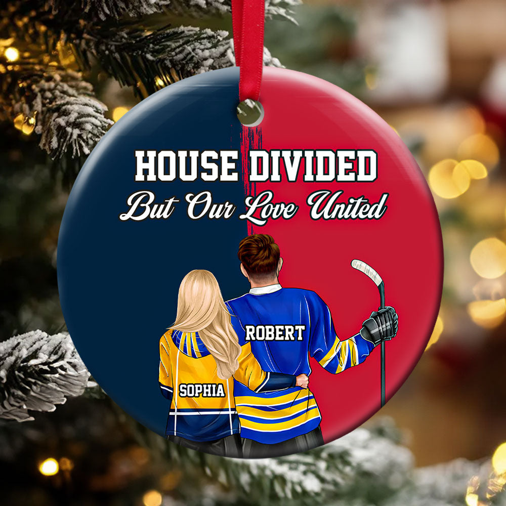 Hockey Couple Ornament - House Divided - Personalized Christmas Gifts For Hockey Lovers - Image 3