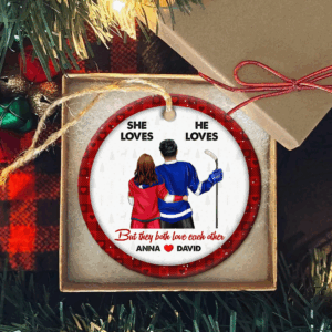 Alternative view of Hockey Couple Ornament - Personalized Gifts For Ice Hockey Lovers