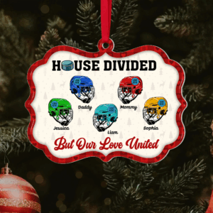 Alternative view of Hockey Family Christmas Ornament - Hockey Helmets - Custom Team Logo Gifts For Hockey Lovers