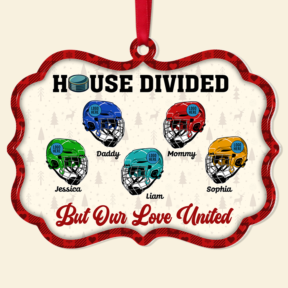 Hockey Family Christmas Ornament - Hockey Helmets - Custom Team Logo Gifts For Hockey Lovers - Image 5