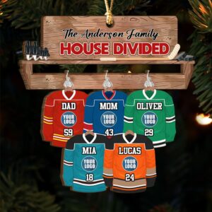 Hockey Family Ornament - Hockey Jerseys - Custom Team Logo Christmas Gifts For Hockey Lovers