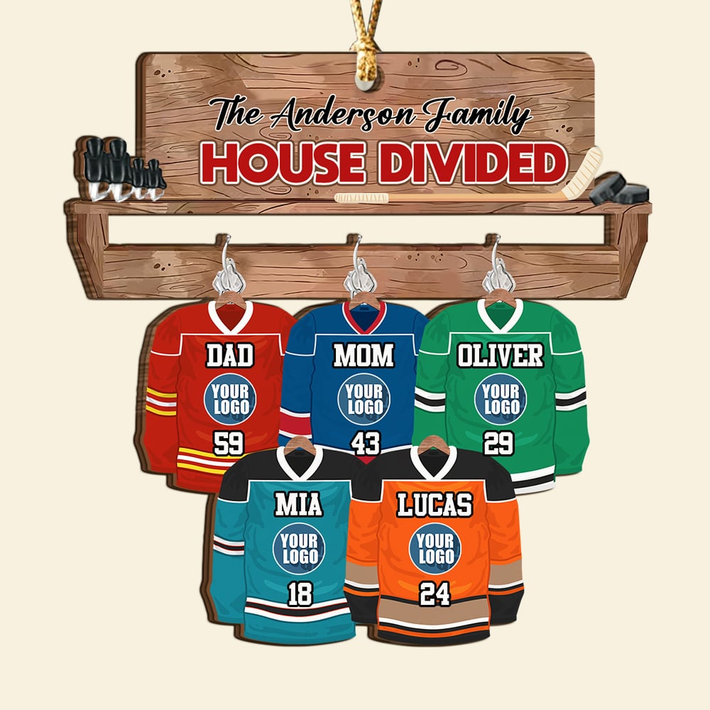 Hockey Family Ornament - Hockey Jerseys - Custom Team Logo Christmas Gifts For Hockey Lovers - Image 5
