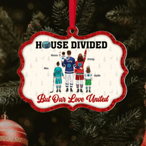 Hockey Family Ornament - Member's House Divided - Personalized Gifts For Ice Hockey Lovers