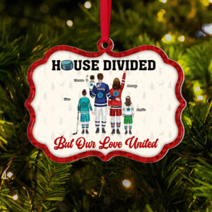 Alternative view of Hockey Family Ornament - Member's House Divided - Personalized Gifts For Ice Hockey Lovers