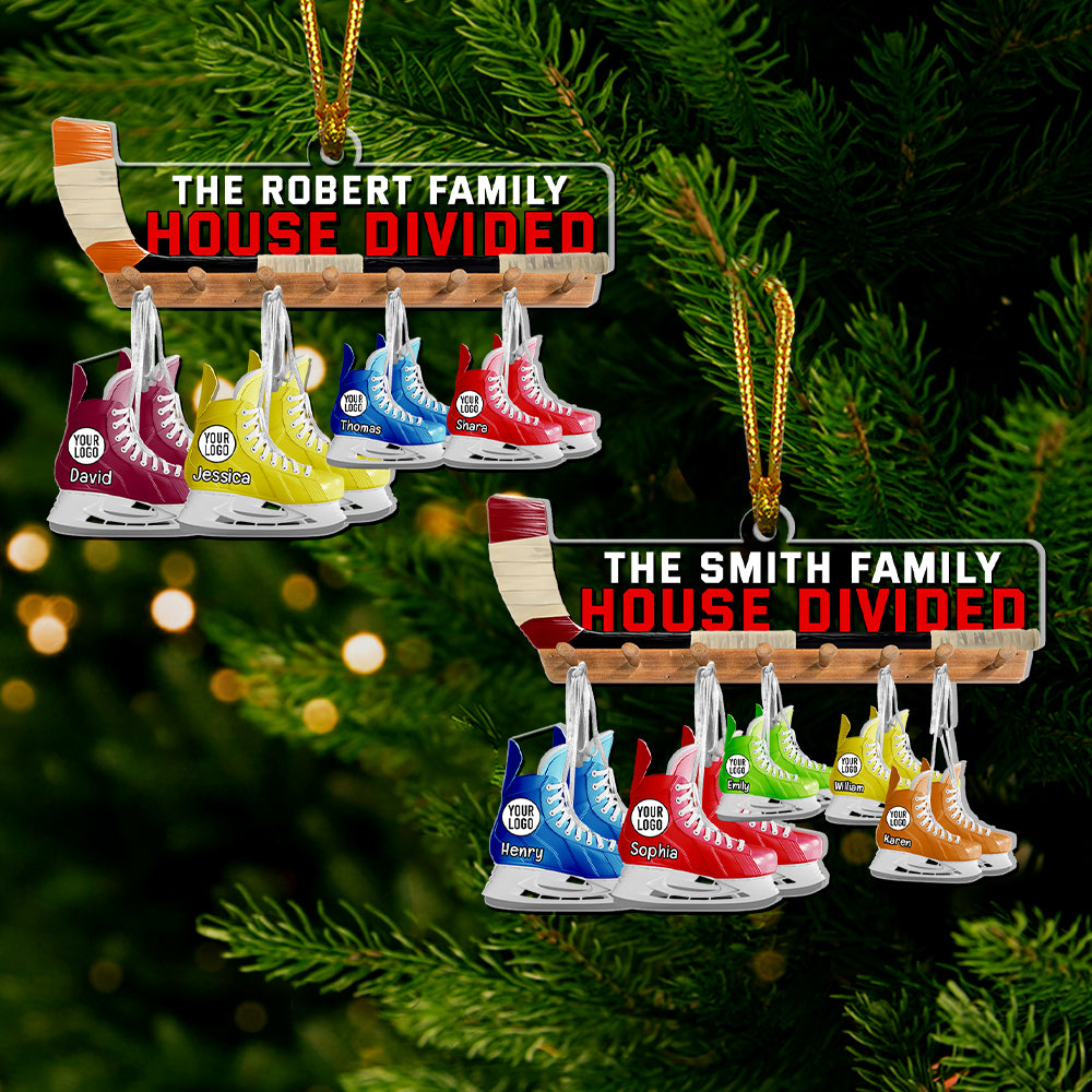 Hockey Family Ornament - Roller Skates - Personalized Christmas Gifts For Hockey Lovers
