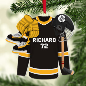 Alternative view of Hockey Player Ornament - Hockey Jersey with Custom Team Logo Gifts For Hockey Lovers