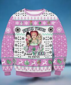 Hokus Tokus I Need Weed To Focus Ugly Sweater 