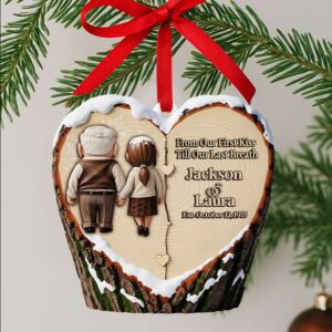 Holding Hands Old Couple Ornament - Personalized Christmas Anniversary Gifts For Couple 01OHLU110825