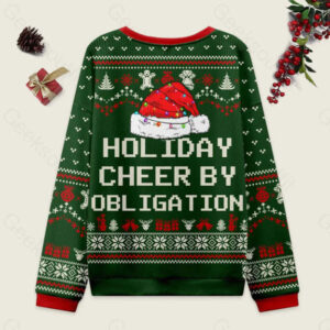 Alternative view of Holiday Cheer by Obligation Green Ugly Christmas Fuzzy Fleece Sweatshirt