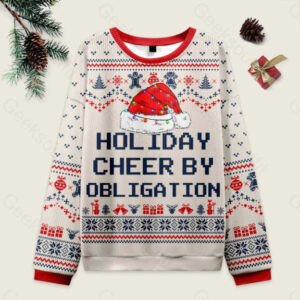 Holiday Cheer by Obligation Off-White Ugly Christmas Fuzzy Fleece Sweatshirt