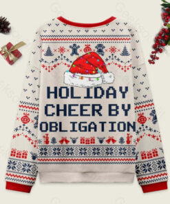 Alternative view of Holiday Cheer by Obligation Off-White Ugly Christmas Fuzzy Fleece Sweatshirt