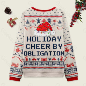 Alternative view of Holiday Cheer by Obligation Off-White Ugly Christmas Fuzzy Fleece Sweatshirt