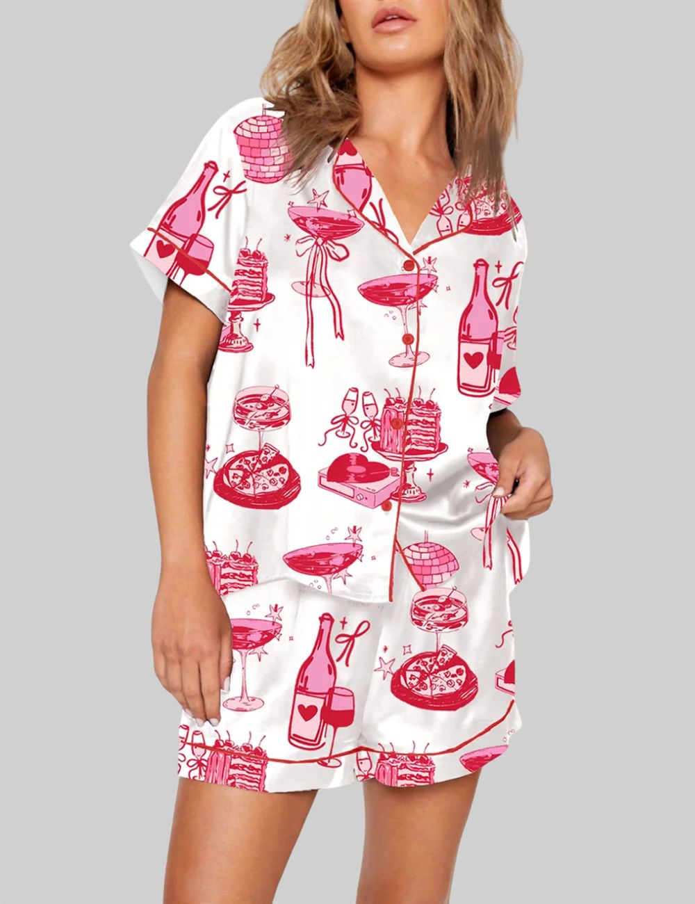 Homebody Cocktail Girl Social Club Retro Disco Ball Margarita Pajama Set