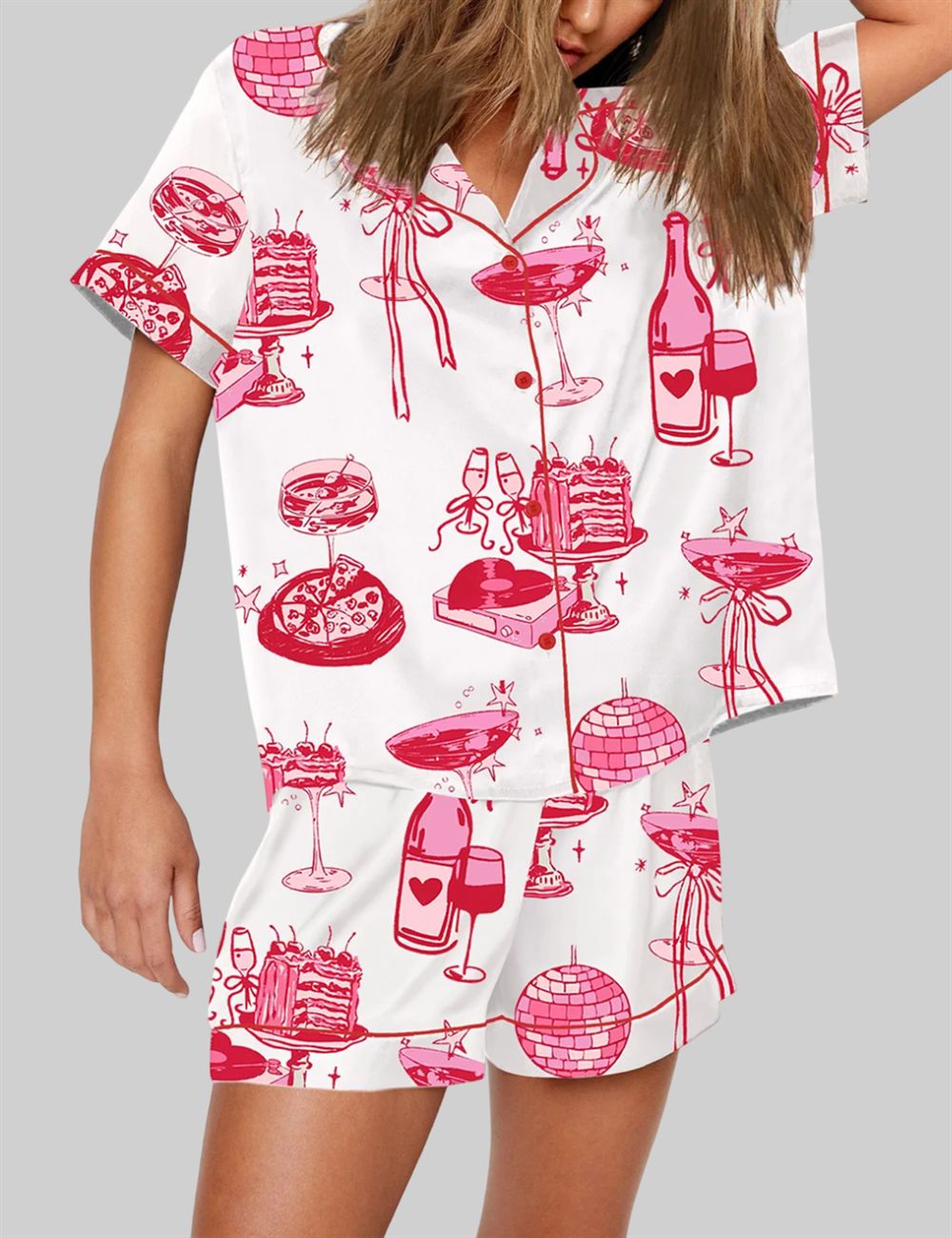 Alternative view of Homebody Cocktail Girl Social Club Retro Disco Ball Margarita Pajama Set