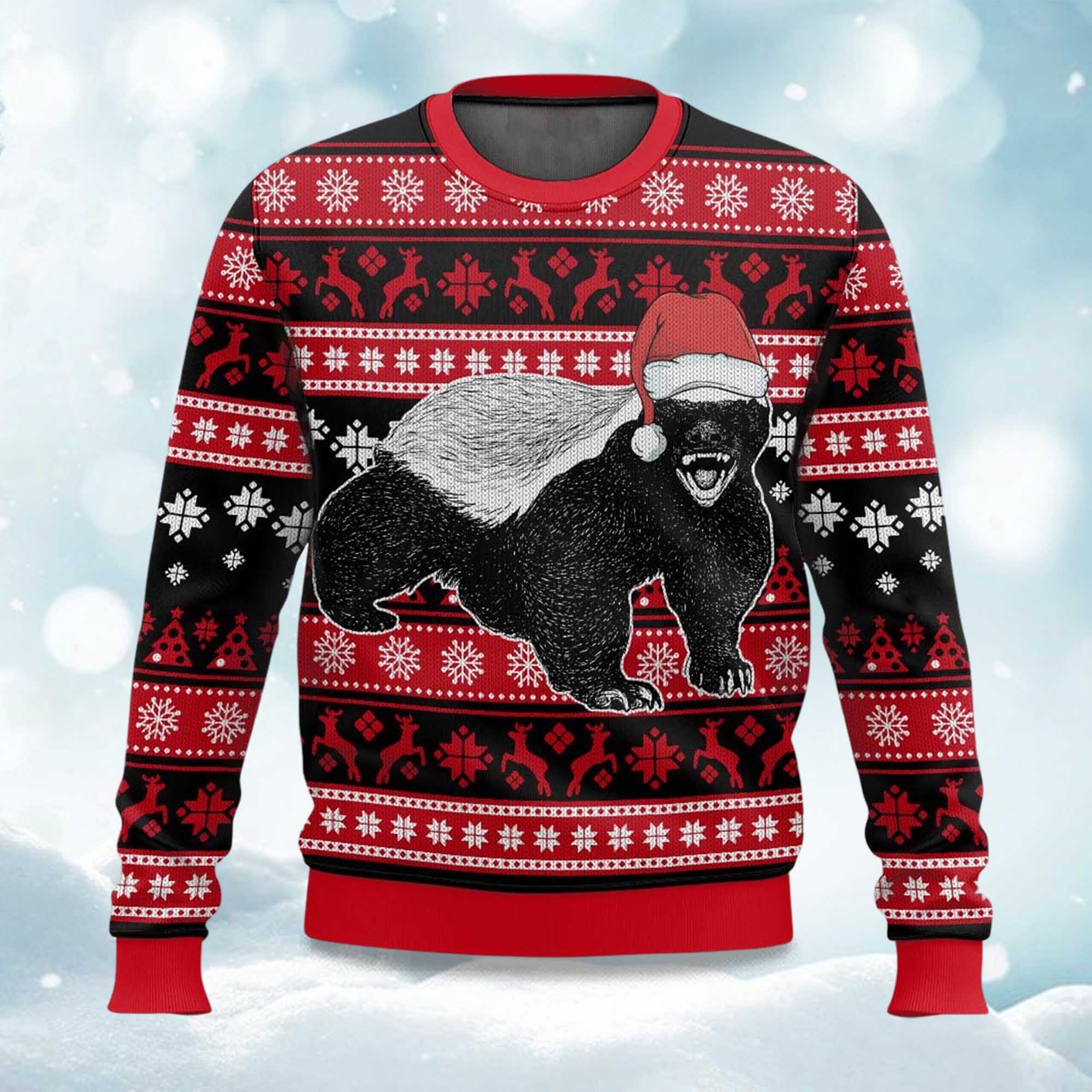 Honey Badger Ugly Christmas Sweater
