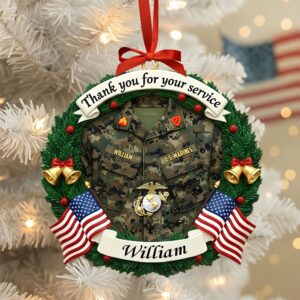 Alternative view of Honoring Heroes Military Christmas Ornament Personalized Gifts for Veterans 02KITI200925