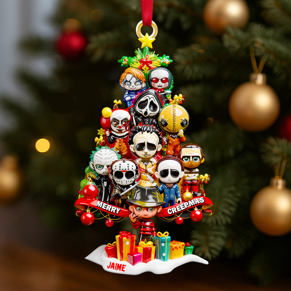 Horror Christmas Tree Ornament, Personalized Gifts For Horror Fans 02qhdt071025