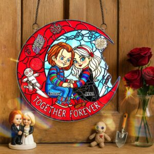Alternative view of Horror Couple Suncatcher Ornament - Personalized Gifts For Couple 02HUMG110825