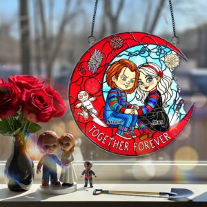 Horror Couple Suncatcher Ornament - Personalized Gifts For Couple 02HUMG110825