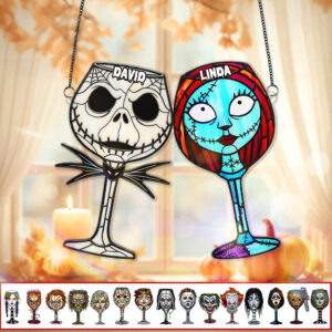 Alternative view of Horror Couple Suncatcher Ornament - Personalized Gifts For Couple 02OHMG060825