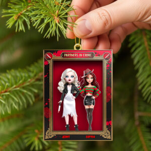 Alternative view of Horror Dolls Personalized Gifts For Besties Christmas Ornament 03natn250825