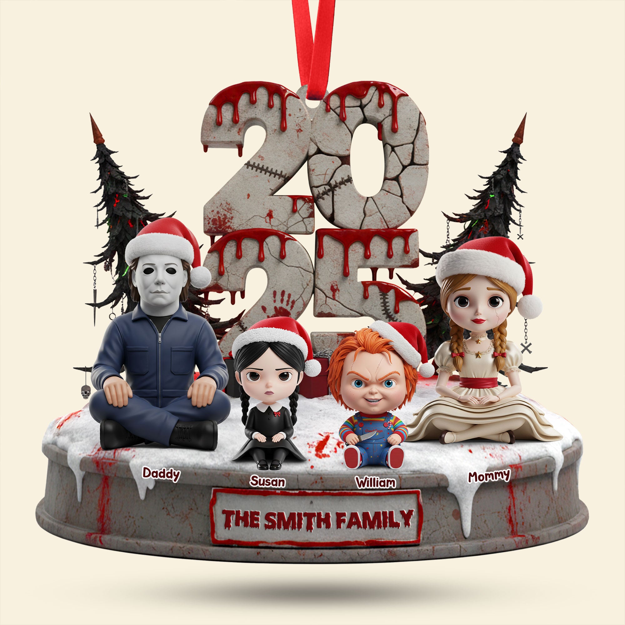 Horror Family Ornament - Personalized Gifts For Family 05ohti131025 - Image 3