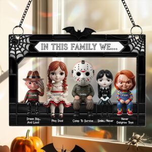 Alternative view of Horror Family Suncatcher - Personalized Gifts For Family 02ohti080825