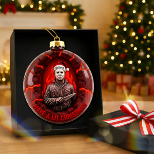 Alternative view of Horror Fire Christmas Ornament, Personalized Gifts For Horror Fans 03qhqn091025