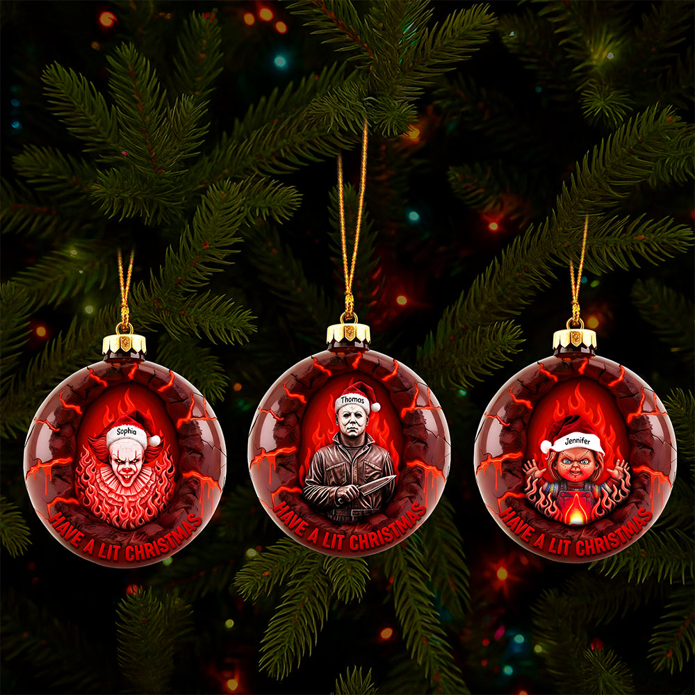 Horror Fire Christmas Ornament, Personalized Gifts For Horror Fans 03qhqn091025 - Image 3