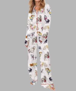 Alternative view of Horse Christmas Long Sleeve Satin Pajama Set
