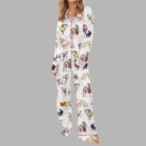 Alternative view of Horse Christmas Long Sleeve Satin Pajama Set