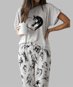 Horse Lover Casual Pajama Set For Women