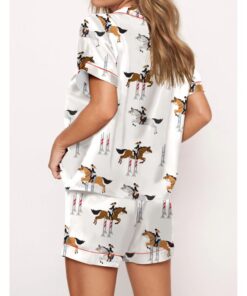 Alternative view of Horse Lovers Satin Pajama Set For Women