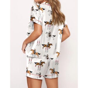 Alternative view of Horse Lovers Satin Pajama Set For Women