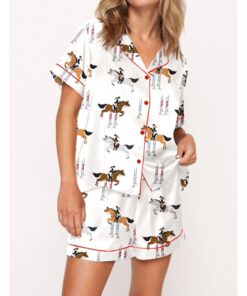 Horse Lovers Satin Pajama Set For Women