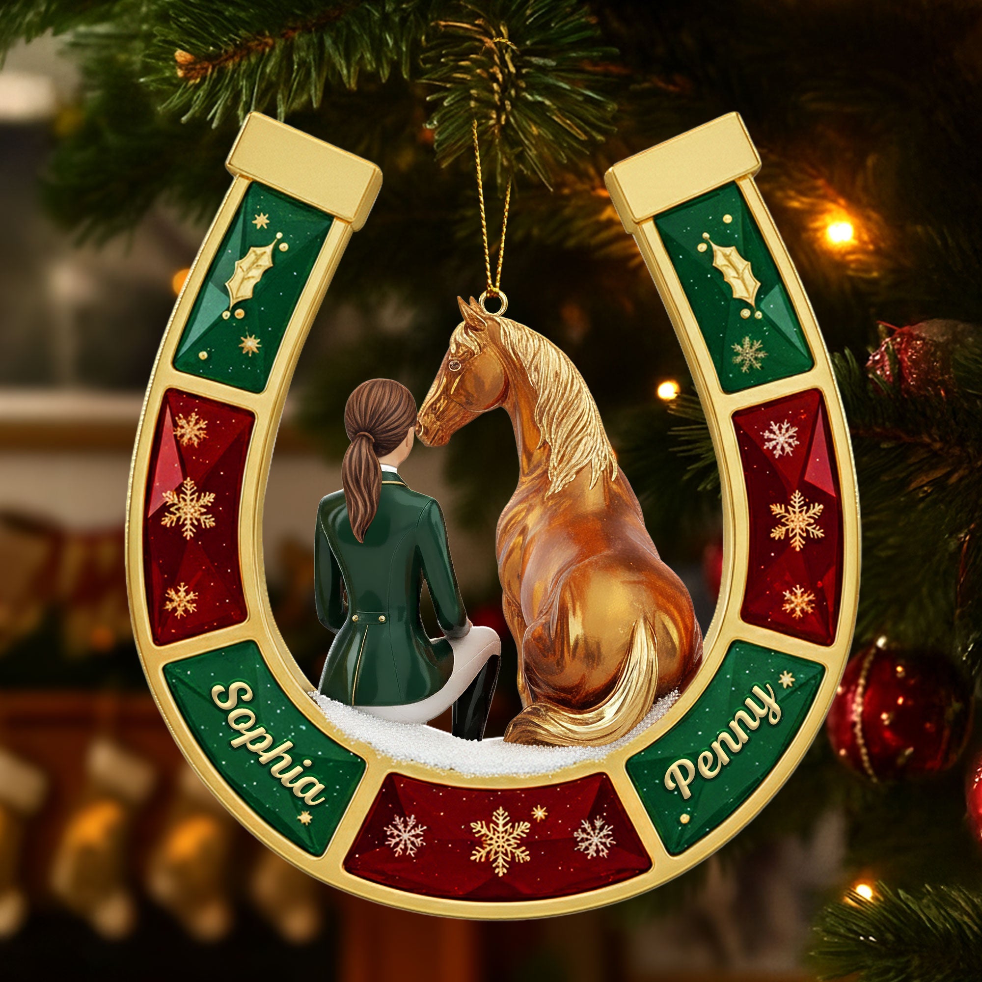 Horse-loving Girl Ornament - Personalized Gifts For Horse Lovers 05pgti031025
