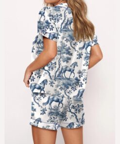 Alternative view of Horse Toile Silky Satin Pajama Set