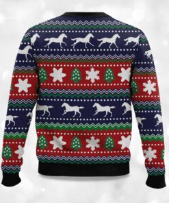 Alternative view of Horses Pattern Ugly Christmas Sweater