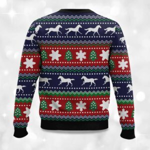 Alternative view of Horses Pattern Ugly Christmas Sweater