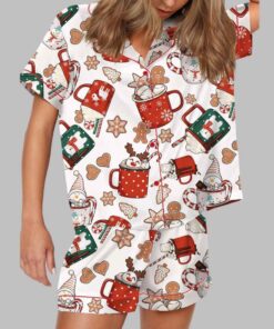Hot Cocoa And Cookie Satin Pajama Set