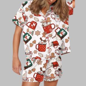 Hot Cocoa And Cookie Satin Pajama Set