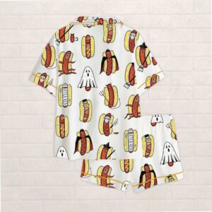 Alternative view of Hot Dog Summerween Halloween Satin Pajama Set For Women
