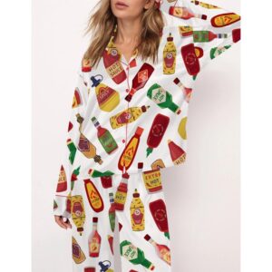 Alternative view of Hot Sauce Satin Pajama Set For Women