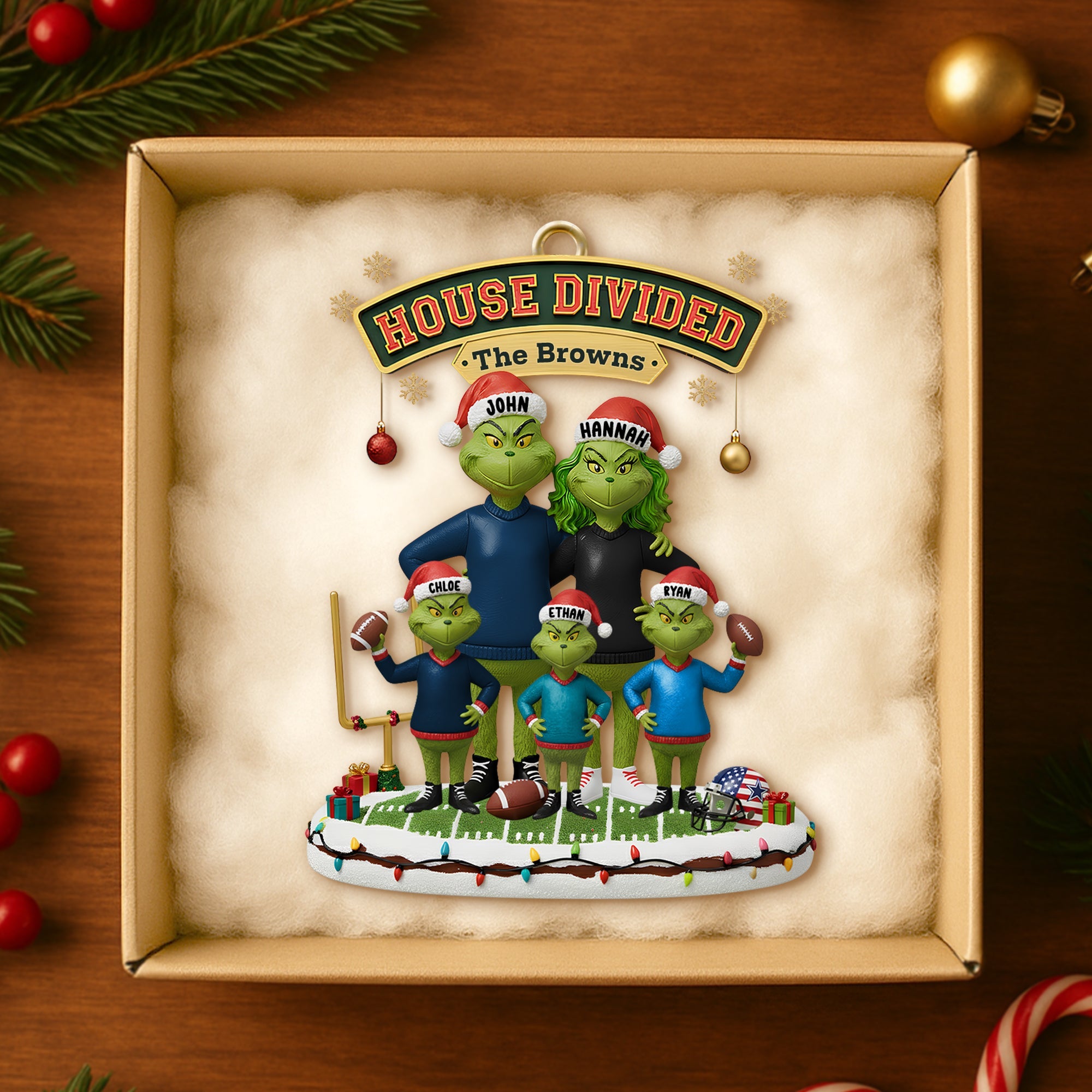 House Divided Family Christmas Ornament Personalized Gifts For Family 02HUDT031025