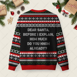 Alternative view of How Much Do You Know Already Ugly Christmas Fuzzy Fleece Sweatshirt