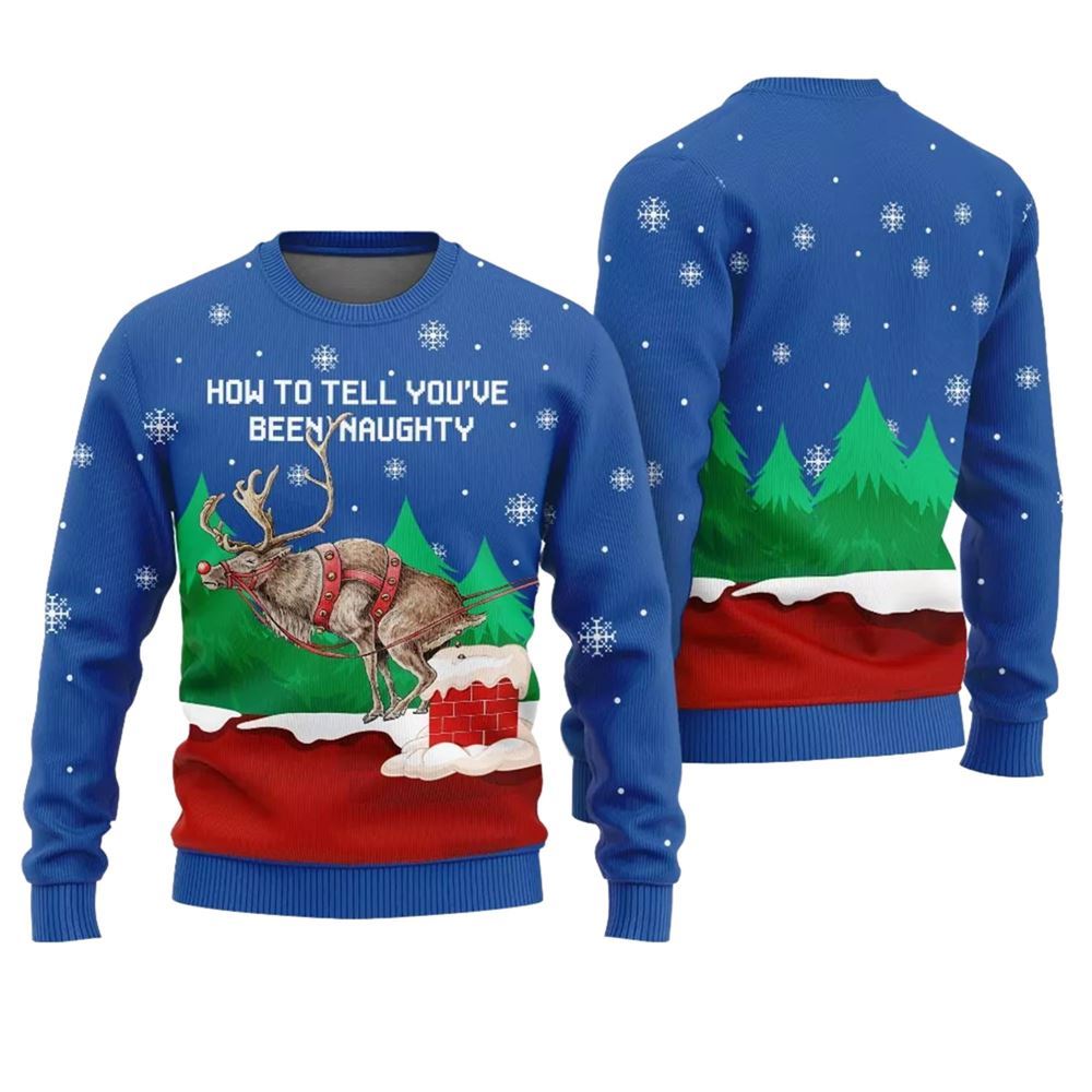 How to Tell You've Been Naughty Ugly Christmas Sweater - Grishko.com