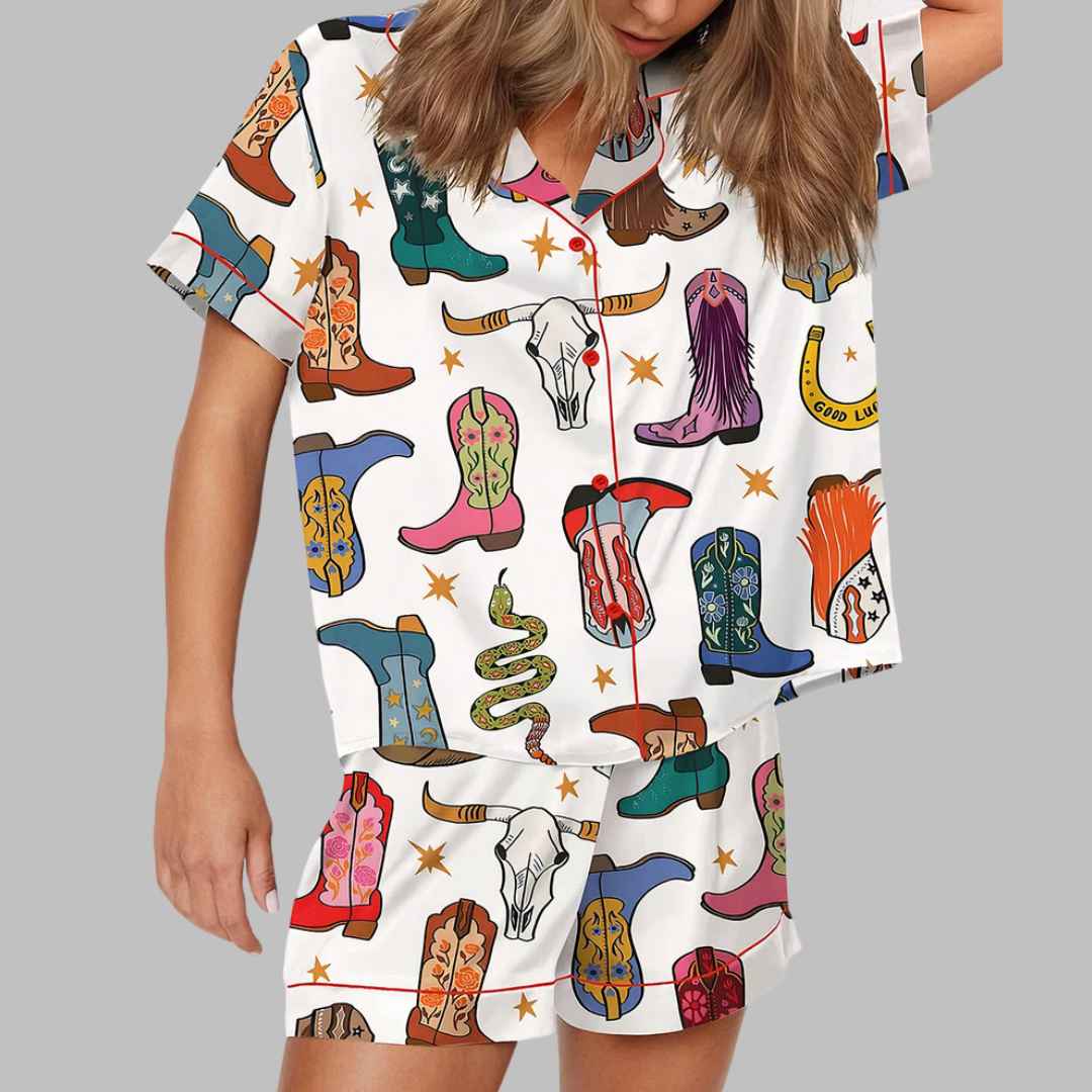 Howdy Cowgirl Boot Pajama Set