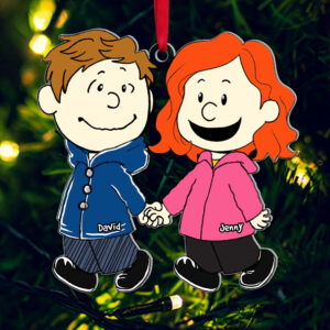 Alternative view of Hugging Couple Ornament - Personalized Gift For Couple Hand In Hand